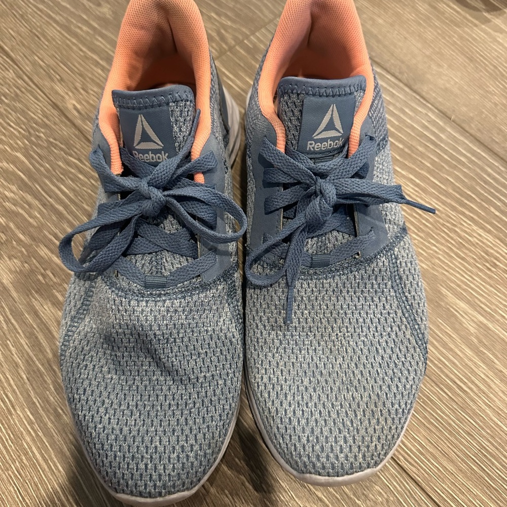 Reebok Mesh Sneakers in Blue and Coral